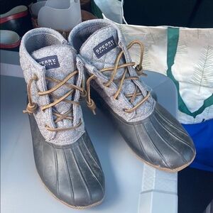 Sperry Charcoal and Black Duck Boots